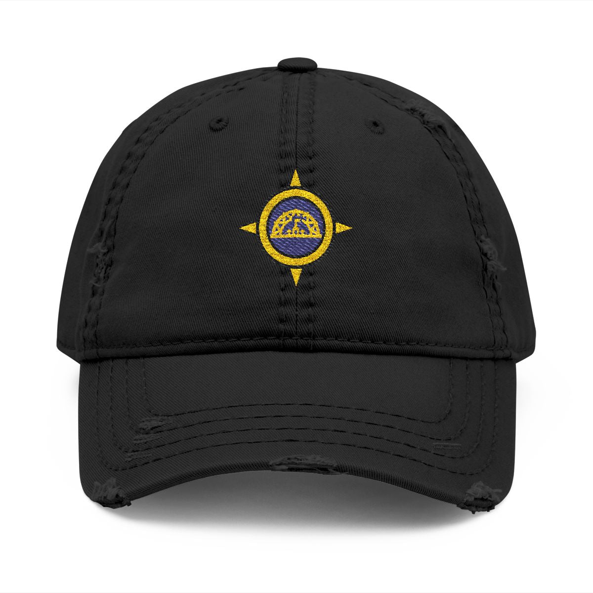 Lunar Capitol Embroidered Dad Hat – Black, front