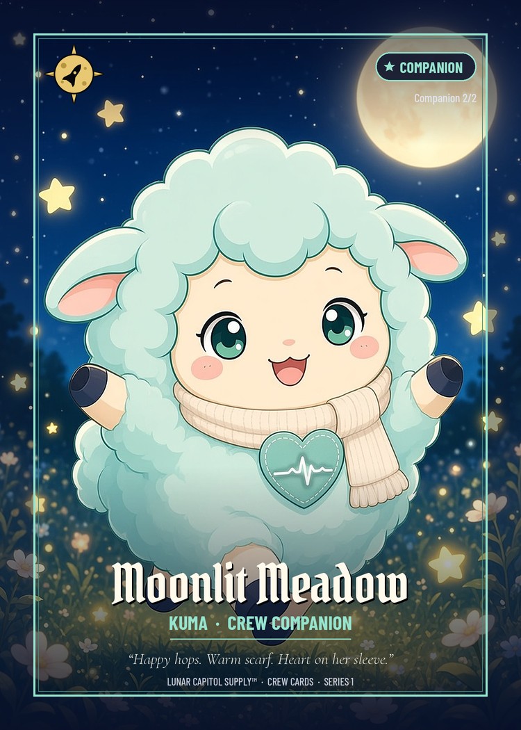 Lunar Crew trading card Companion 2/2 Moonlit Meadow: Kuma, crew companion