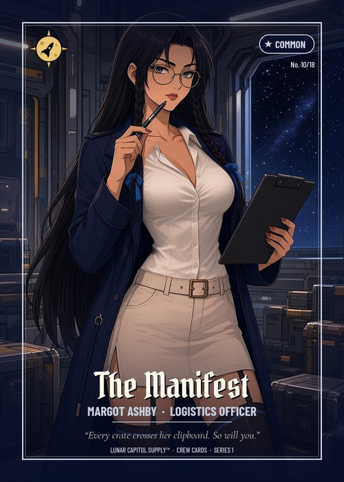 Lunar Crew trading card No. 10 The Manifest: Margot Ashby, Logistics Officer