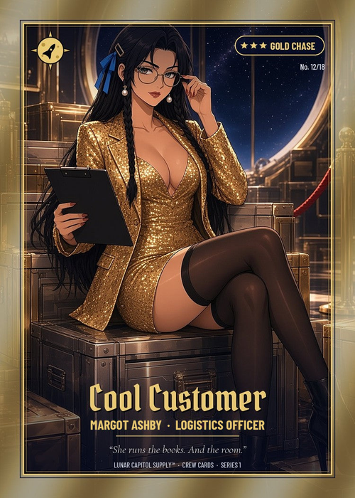 Lunar Crew trading card No. 12 Cool Customer: Margot Ashby, Logistics Officer