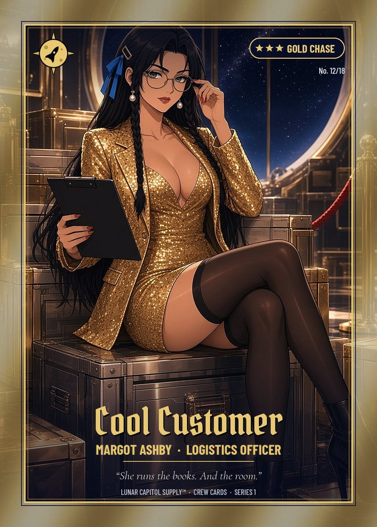 Lunar Crew trading card No. 12 Cool Customer: Margot Ashby, Logistics Officer