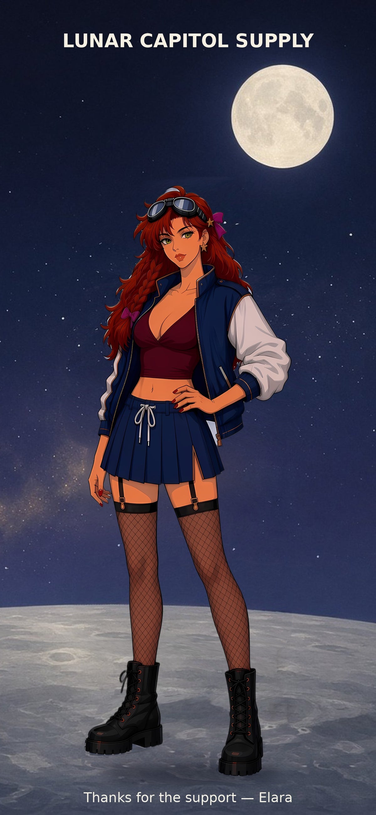 Elara, Lunar Capitol crew pilot, thank-you wallpaper