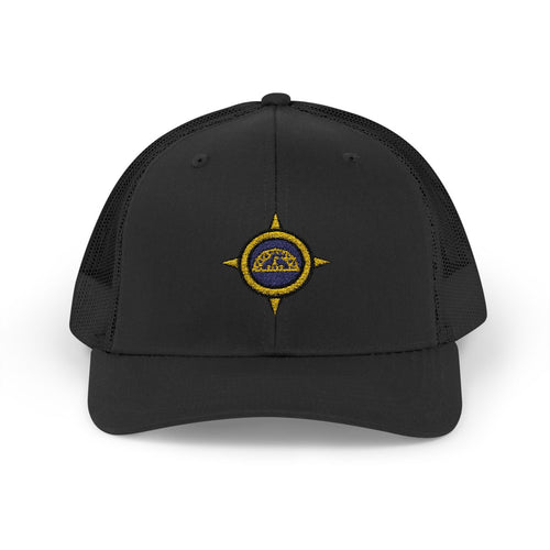 Lunar Capitol Dome Crest Retro Trucker – Black, front